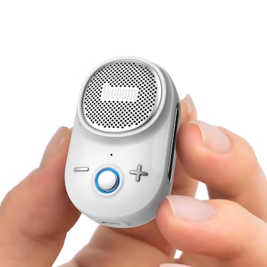 Divoom Itour-S Portable Mini Wearable Bluetooth Speaker, Big Audio and Punchy Bass,Clip-On Design, IP67 Waterproof and Dustproof,10 Hours Playtime,Speaker for Home Travel Office and Outdoors (White)