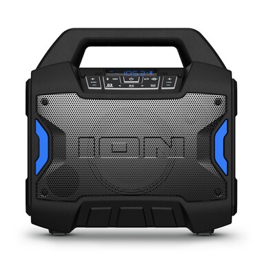 ION Tailgater Boom - Outdoor Portable Bluetooth Speaker with Mic in, FM Radio, USB Port, Battery, IPX5 Water-Resistant, Wireless Stereo-Link, App, 60W