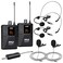 Pyle Dual UHF Microphone System - Portable Professional Cordless Microphone Set Wireless Mic Kit w/Headset / Lavalier Mic, Beltpack Transmitter, Receiver - Karaoke &amp; Conference - Pyle PDWMU211,Black