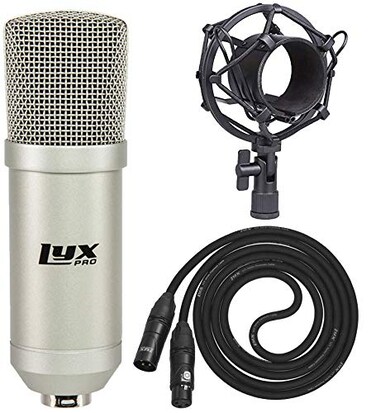 LyxPro Condenser Microphone for Studio, Vocals, Instruments, Podcasting and Professional Recordings with Shockmount and XLR Cable