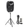 LyxPro SPA-10 10" Portable PA Speaker System With Metal Tripod Stand Combo Kit Power Active Amplifier Equalizer Bluetooth SD Slot USB MP3 XLR 1/4" 1/8" 3.5mm Inputs Remote Control