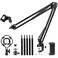 UBeesize Microphone Stand, Upgraded Suspension Boom Mic Stand with 3/8" - 5/8" Screw Adapter for Blue Yeti, Snowball, with 1/4 Ball Head for Phone Holder, Ring Light, Camera (5-in-1 Kit)