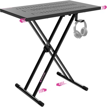 Liquid Stands Expandable DJ Table Stand Portable Audio Mixer Stand - DJ Stand for Laptop &amp; Controller - Midi Keyboard Stand &amp; Synth Stand - DJ Booth Portable X Style Keyboard Stand &amp; Tabletop DJ Desk