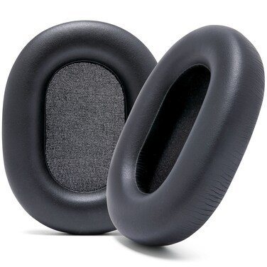 WC Extra Thick Earpads for Sony XM5 Made by Wicked Cushions - Soft PU Leather Cushions, Luxurious Noise Isolating Memory Foam, Added Thickness   Black