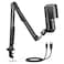 FIFINE Recording USB Microphone Kit for PC, Podcast Microphone Plug &amp; Play for Computer with Boom Arm Stand, Studio Condenser Mic for Streaming Vocal VoiceOver -T669PRO1