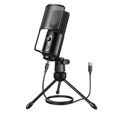 FIFINE Podcast Recording Microphone, PC USB Condenser Microphone for Streaming Vocal Music, Computer Desktop Microphone with Mute Button for Windows/Mac OS-K669PRO1