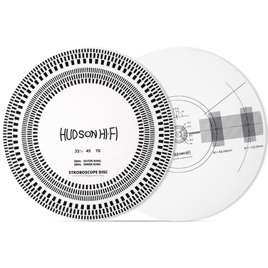 Hudson Hi-Fi Double Sided Acrylic Turntable Cartridge Alignment Protractor Mat w/Stroboscope- 2-in-1 Speed Accuracy &amp; Visual Guide for Precise Cartridge Placement- Premium Acrylic for Enhanced Sound