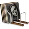 Durable Vinyl Record Storage Holder for 75 LPs, Solid Walnut Vinyl Record Stand with Built-in Now Playing Display, Sleek Vinyl Record Holder &amp; Display for Albums