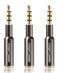 FosPower 3.5mm Male to Female Auxiliary Stereo Audio Headphone Jack AUX Adapter, 4-Conductor TRRS for iPhone, Smartphones, Tablets, Speakers, Microphone &amp; Card Readers (3 Pack)