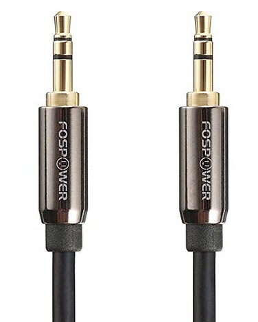 FosPower Audio Cable (25 FT), Stereo Audio 3.5mm Auxiliary Short Cord Male to Male Aux Cable for Car, Apple iPhone, iPod, iPad, Samsung Galaxy, HTC, LG, Google Pixel, Tablet &amp; More