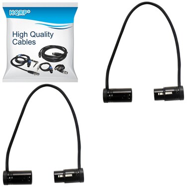 HQRP 2-Pack 3-Pin XLR Female to 3-Pin XLR Male Adjustable-Angle Low-Profile Cables Compatible with Sound Devices 302, 552, 633, 688, 788T Mixer/Recorder