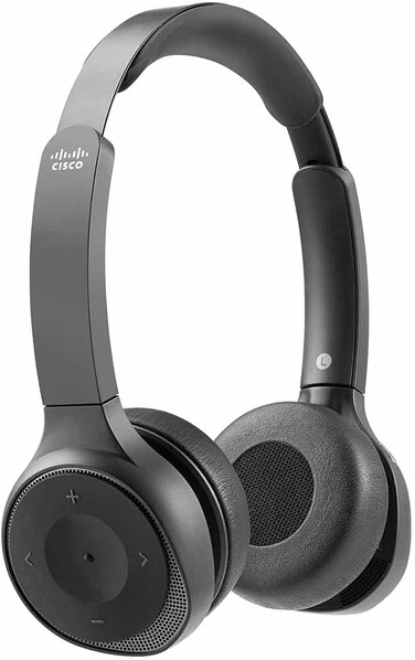 CISCO Headset 730, Wireless Dual On-Ear Bluetooth Headset with Case, USB-A HD Bluetooth Adapter, USB-A and 3.5mm Cables, Carbon Black, 1-Year Limited Liability Warranty (HS-WL-730-BUNA-C)