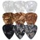 kwmobile Set of 9 Guitar Picks - Includes Thin, Medium, Heavy Gauges for Acoustic, Electric or Bass Guitar, Ukulele - Black/White/Gold