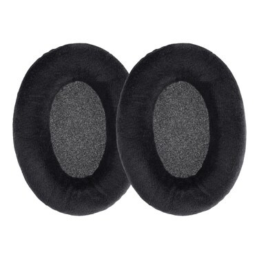 kwmobile 2X Earpad Compatible with Sennheiser HD515 / HD555 / HD595 / HD518 - Replacement Velour Earpad Cushion for Headphones - Black