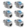 kwmobile Keystone Module Jacks - 6 Piece CAT-8 Shielded Keystone Jack RJ45 Cat 8 Ethernet Module 40 Gbit with Shielded Metal Housing