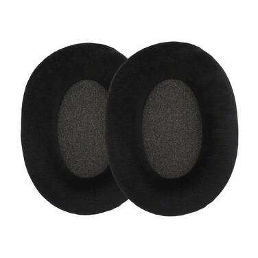 kwmobile 2X Earpad Compatible with Sennheiser Game Zero / HD380PRO / PXC450 / PXC350 / PC350 / PC360 - Replacement Velour Earpad Cushion for Headphones - Black