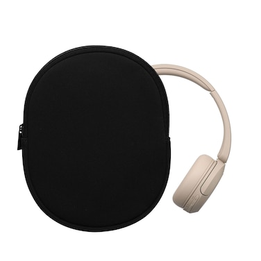 kwmobile Cover Compatible with Sony WH-CH520 / WH-CH510 / MDR-ZX110 Case - Neoprene Headset Cover - Pouch w/Zipper - Black