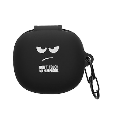 kwmobile Silicone Case Compatible with Anker Soundcore P20i Case Cover - Don't Touch My Headphones White/Black/Black