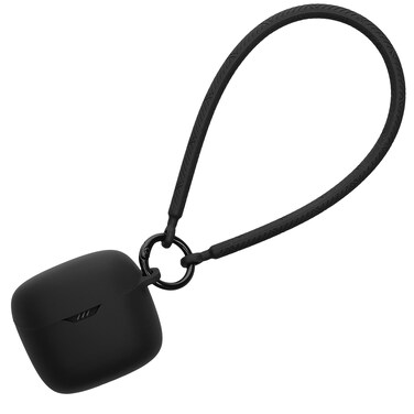 kwmobile Case Compatible with JBL Tune Flex - Silicone Headphones Cover with Hand Strap - Black