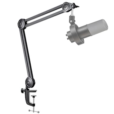 FIFINE Microphone Arm, Adjustable Microphone Stand, 3/8 Inch to 5/8 Inch Adapter, Microphone Clip, Three Cable Ties