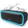 DOSS SoundBox Pro Bluetooth Speaker with 20W Stereo Sound, Active Extra Bass, IPX6 Waterproof, TWS Pairing, Multi-Colors Lights, 20H Playtime, Portable for Beach, Outdoor-Black