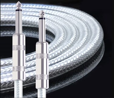 Kmise Guitar Instrument Cable-5 ft Electric Guitar Accessory,OFC Braided Low Noise Right Angle Cable for Electric Guitar, Bass Guitar