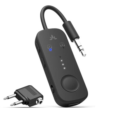 Avantree Relay - Premium Airplane Bluetooth 5.3 Adapter, Supports 2 AirPods or Headphones with aptX Adaptive &amp; Low Latency, 3.5mm AUX Jack Wireless Audio Transmitter for Planes, Airline, Travel, TV
