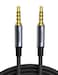 UGREEN 3.5mm Audio Cable Braided 4-Pole Hi-Fi Stereo TRRS Jack Shielded Male to Male AUX Cord Compatible with iPad, Samsung Phones, Tablets, Car Home Stereos, Headphones, Speaker, 3FT