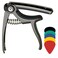 Sondery 4-in-1 Guitar Capo Includes String Cutter Pin Puller Pick Holder and 5 Guitar Picks for Acoustic &amp; Electric Guitars Plus Free Pouch for Easy Storage