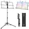 Music Stand New bee Foldable &amp; Portable Metal Sheet Music Stand with Carrying Bag, Adjustable Podium Stand with Tripod Base and Sheet Music Folder - Black