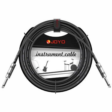 JOYO Audio Instrument Cable 15ft for Bass &amp; Guitar 1/4 Inch Straight Professional Amp Cord (Black, CM-04)