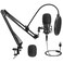 USB Microphone, LP Gaming Streaming Recording Studio Microphone Kit, 192KHZ/24Bit USB Plug &amp; Play Cardioid Condenser PC Mic with Boom Arm Set Compatible with Win 7/8/10/2000/XP and Mac OS etc.