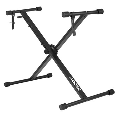 AODSK Single-X Keyboard Stand Adjustable Width &amp; Height,Piano Stand with Locking Straps &amp; Quick Release Mechanism-Adjust height in one second