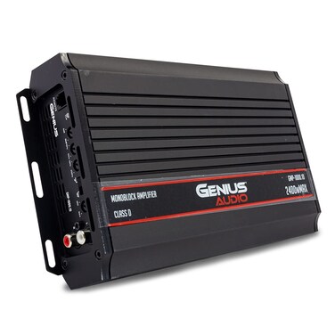 Genius Audio GMP-1000.1D Compact Mini-Plus Car Amplifier Monoblock 2400 Watts Max Class D 1-Ohm Stable with Power Protection System and Bass Boost for Speaker and Woofer Performance