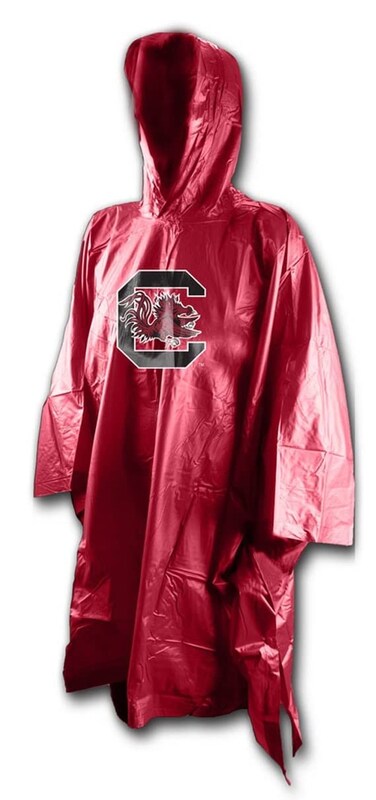 NCAA South Carolina Fighting Gamecocks Rain Poncho, Team Colors, One Size