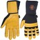 Klein Tools 40080 Work Gloves, Durable Soft Grain Leather Lineman Gloves with Padded Knuckles, Medium