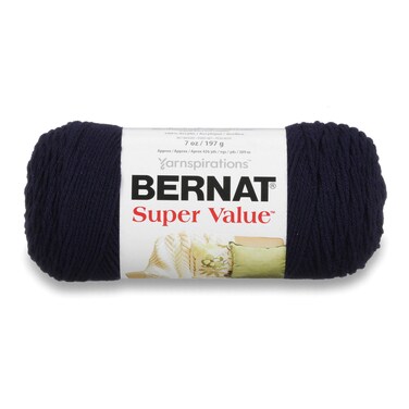 Bernat Super Value Yarn, 7 oz, Gauge 4 Medium Worsted, Navy