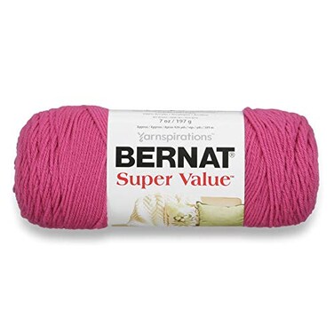 Bernat Super Value Yarn, 7 oz, Gauge 4 Medium Worsted, Magenta
