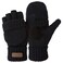 OMECHY Winter Knitted Fingerless Wool Gloves Thermal Insulation Warm Convertible Mittens Flap Cover for Men Women