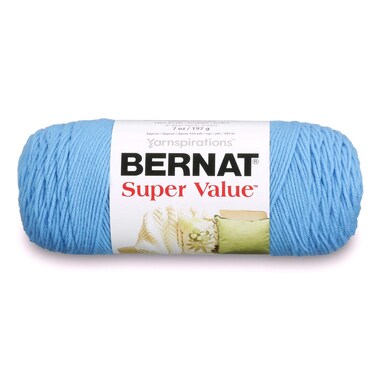 Bernat Super Value Yarn, 7 oz, Gauge 4 Medium Worsted, Hot Blue