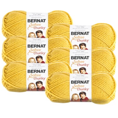 Bernat 2-Pack - Softee Chunky Yarn, Glowing Gold, Single Ball