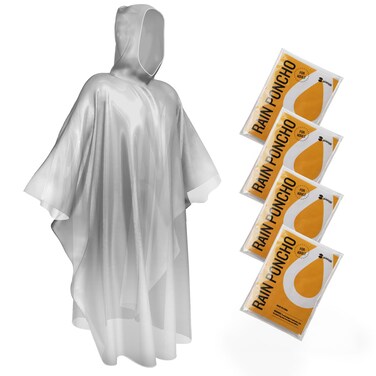 SaphiRose Disposable Rain Ponchos Emergency Clear Poncho