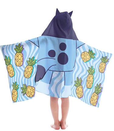 Jay Franco Bluey Hooded Bath Towel - Measures 22 x 51 Inches - Soft &amp; Cozy Kids Cotton Pool/Beach Towel