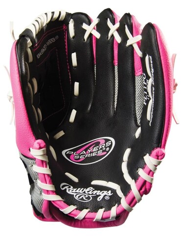 Rawlings Kids' Players Series 11" Youth Baseball Glove - Pink/Black/Grey, RHT