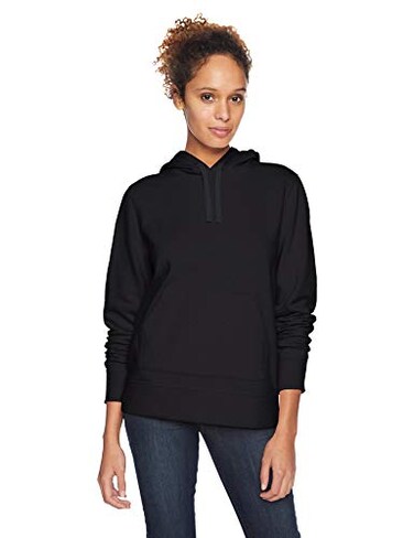 Amazon Essentials Women's Regular-Fit Fleece Pullover Hoodie (Available in Plus Size), Black, Medium