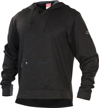 Rawlings Adult Brushed Performance Fleece Hoodie Series, Black, Large