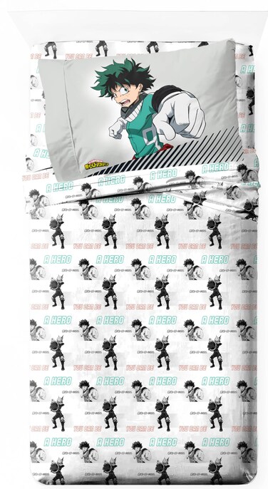 Jay Franco My Hero Academia Twin Size Sheet Set - Super Soft 3 Piece Bedding Set - Anime Microfiber Sheets Includes Reversible Pillow Covers