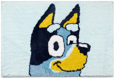 Jay Franco Bluey Kids Bath Rug - Soft, Non-Slip, Machine Washable, Blue Bathroom Mat 20 x 30