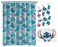 Jay Franco Disney Lilo &amp; Stitch Floral Fun 14 Piece Bathroom Set - Includes Shower Curtain, 12 Hooks, &amp; Non-Slip Bath Rug - Easy Care Fabric (Official Disney Product), Acrylic,Microfiber