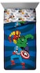Marvel Avengers Good Guys Twin/Full Comforter - Super Soft Kids Reversible Bedding features Iron Man, Hulk, Captain America, and Spiderman - Fade Resistant Polyester (Official Marvel Product)